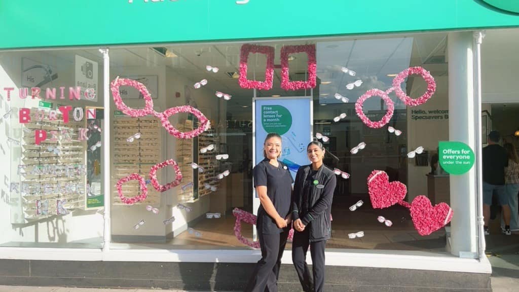 Specsavers Burton raises £171 for Cancer Research during Turn Burton Pink — Burton-on-Trent news photo