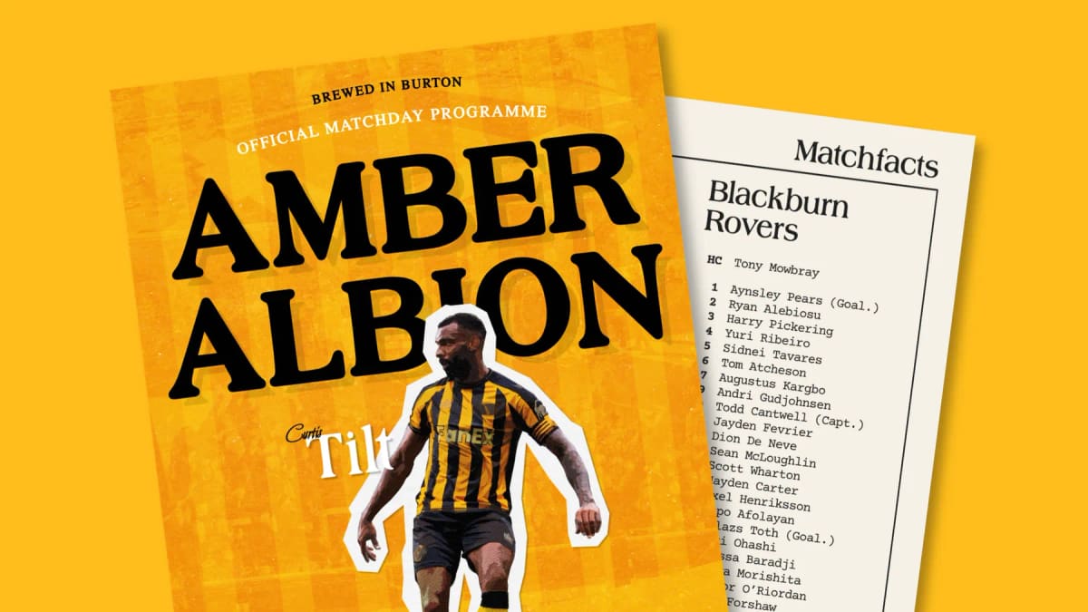 MATCHDAY PROGRAMME: BLACKBURN ROVERS — Burton-on-Trent news photo (Burton Albion FC)