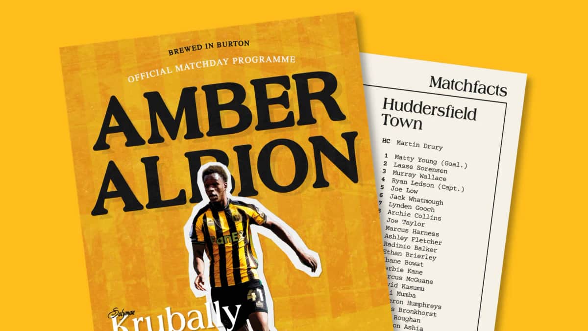 MATCHDAY PROGRAMME: HUDDERSFIELD TOWN — Burton-on-Trent news photo
